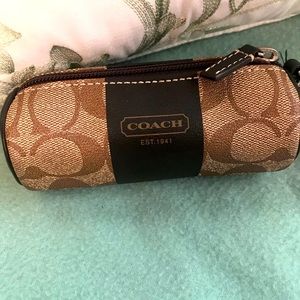 Coach coin or cosmetic bag with clip